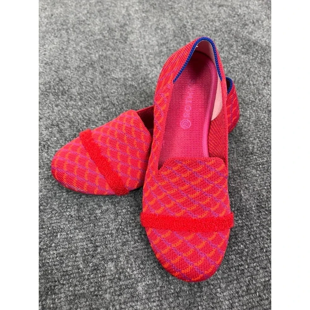 Rothy's The Loafer Pomagranate Grid Slip On Shoes Womens Ballet Flats Size 4 New
